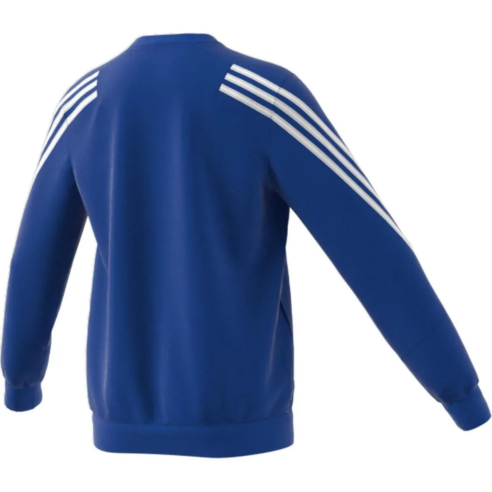 SUDADERA ADIDAS B FI 3S CREW AZUL BLANCO H07363