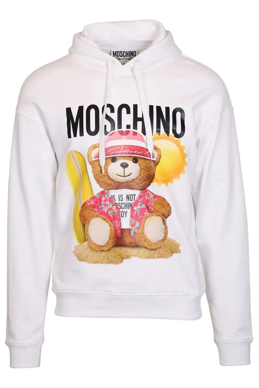 Sudadera blanca con capucha estampado 