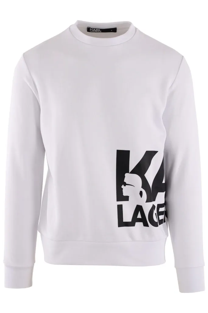 Sudadera blanca con logo negro grande lateral