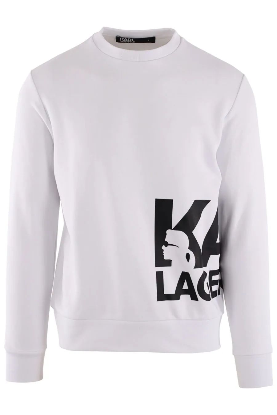 Sudadera blanca con logo negro grande lateral