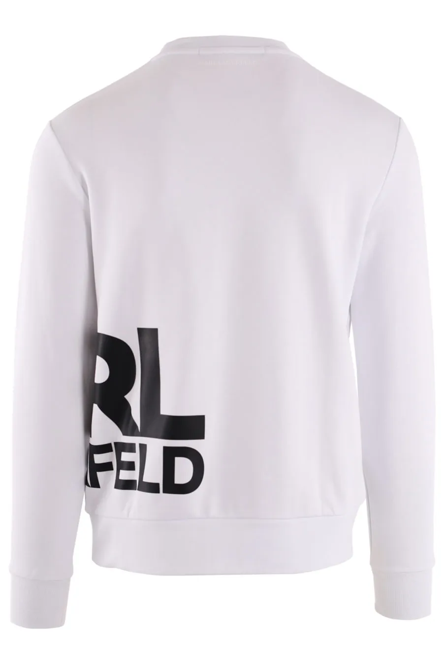 Sudadera blanca con logo negro grande lateral