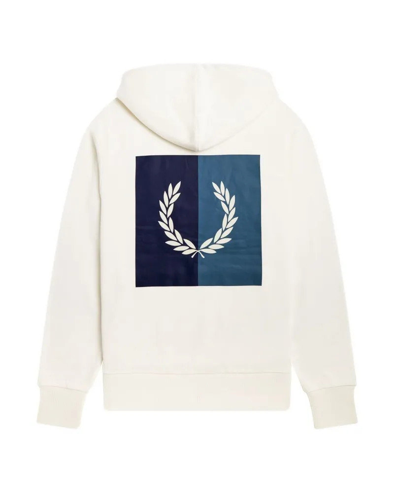 Sudadera fred perry blanca laurel wreath hooded sweat