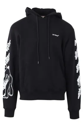 Sudadera negra con capucha logo blanco Bricks