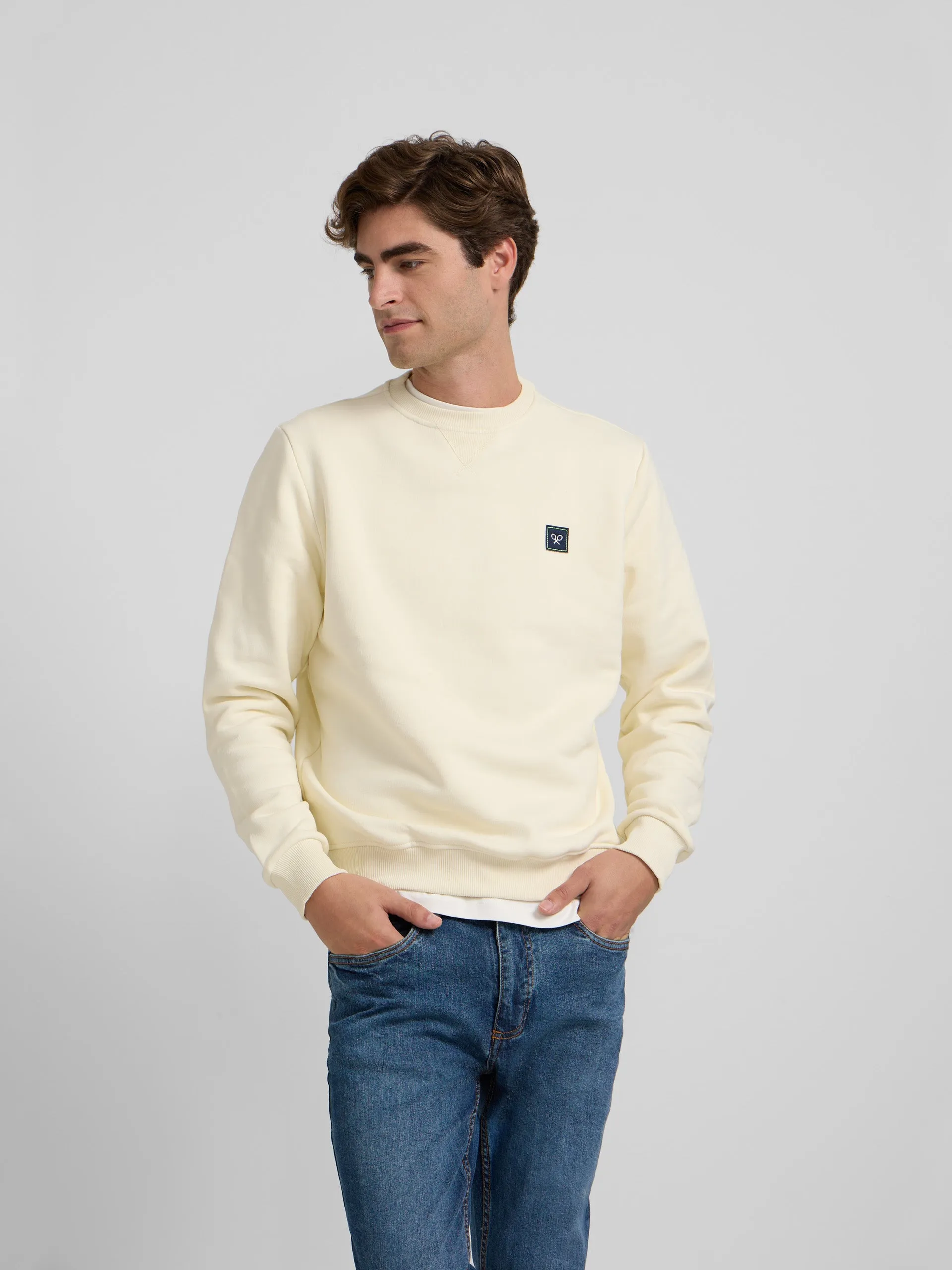 Sudadera raqueta trasera crema