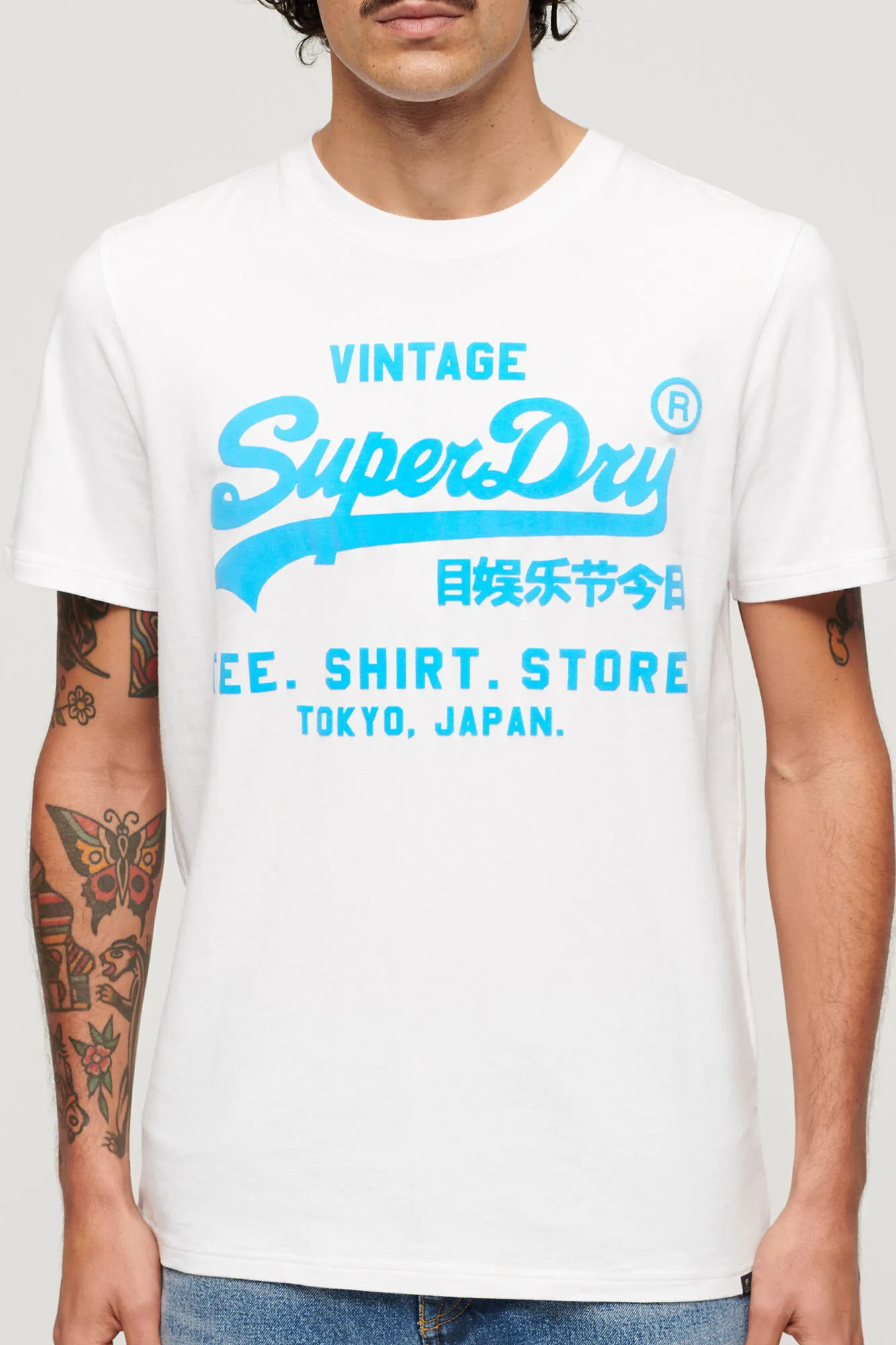 Superdry Camiseta flúor con logo Vintage