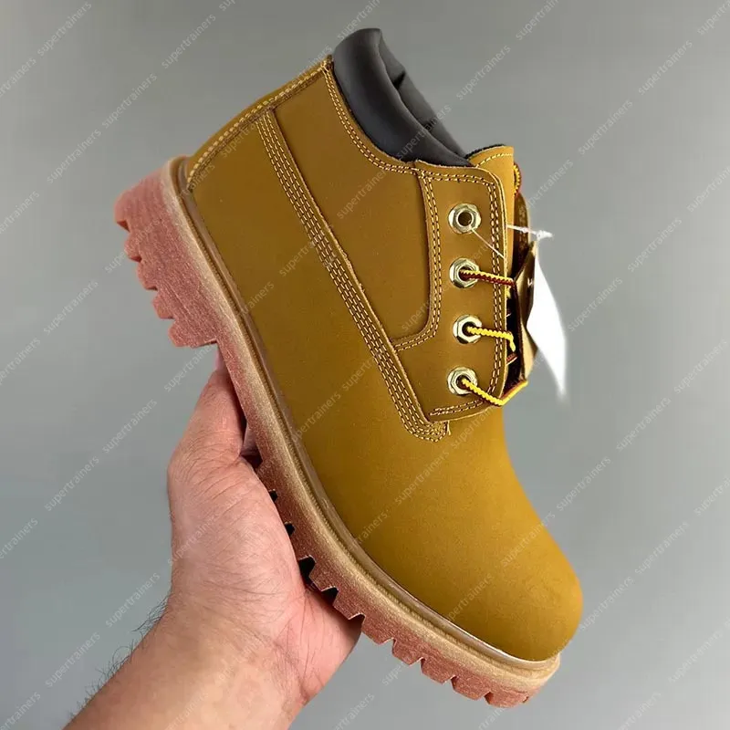 Tims Botas Men Mujeres botas Martin Botas Botas de tobillo Diseñador zapatos de vaquero al aire libre Amarillo blanco blanco Brw