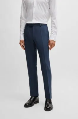 Traje slim fit en lana con elástico técnico y micromotivo