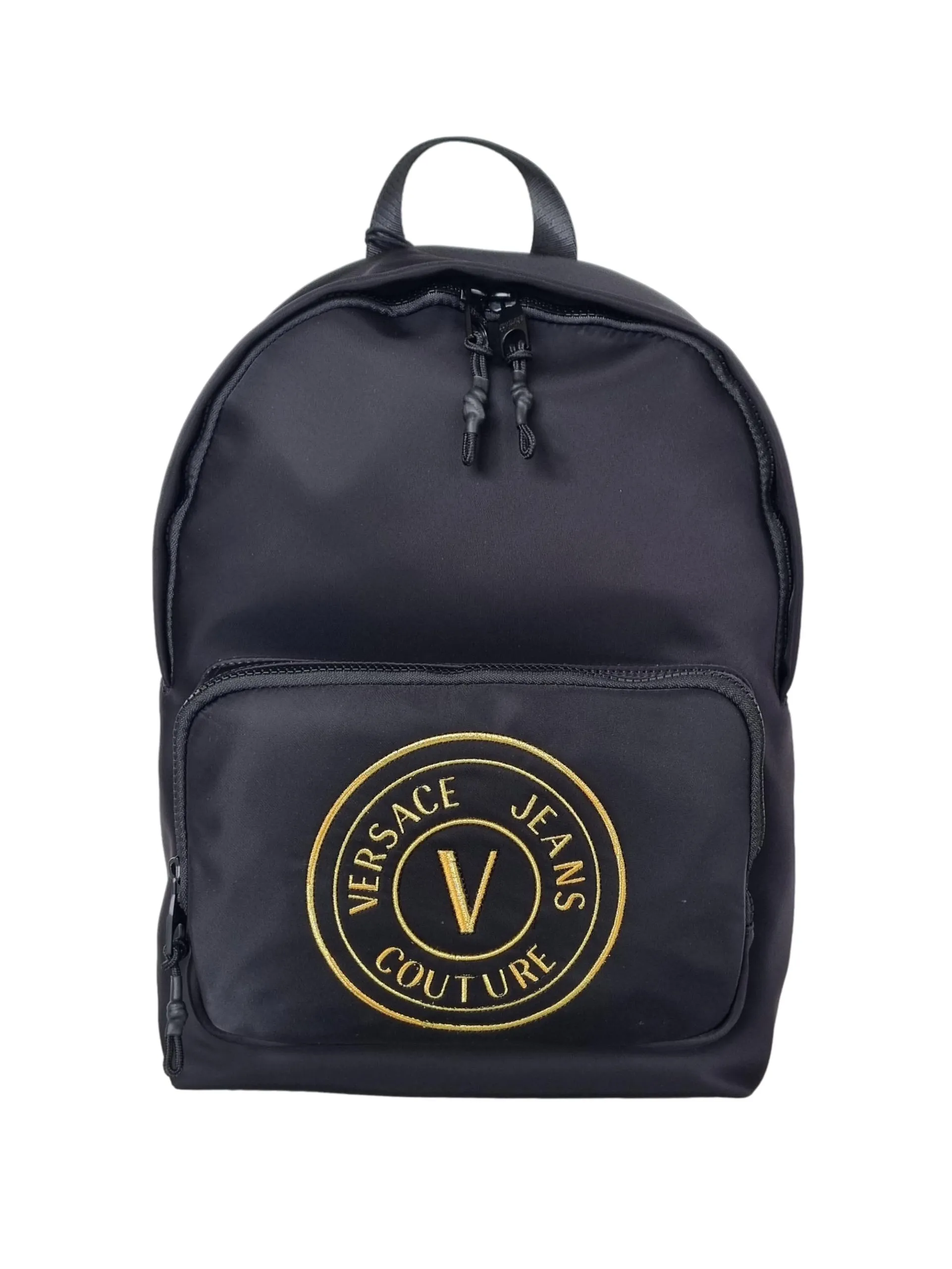 VERSACE mochila mediana de nailon con estampado de emblema en V 75YA4B40 negro-o