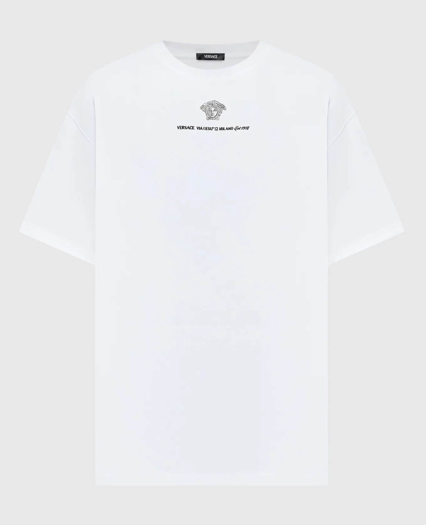 Versace White t-shirt with MEDUSA MILANO brand embroidery