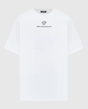 Versace White t-shirt with MEDUSA MILANO brand embroidery