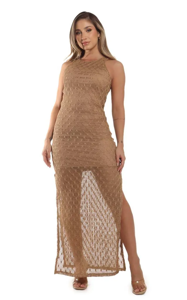 Vestido Camel Textura