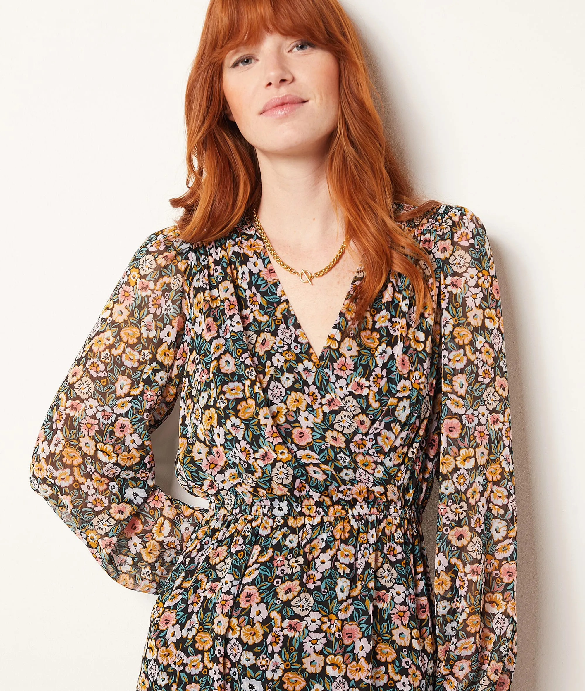 Vestido largo estampado floral MALONE MULTICOLORE - ETAM