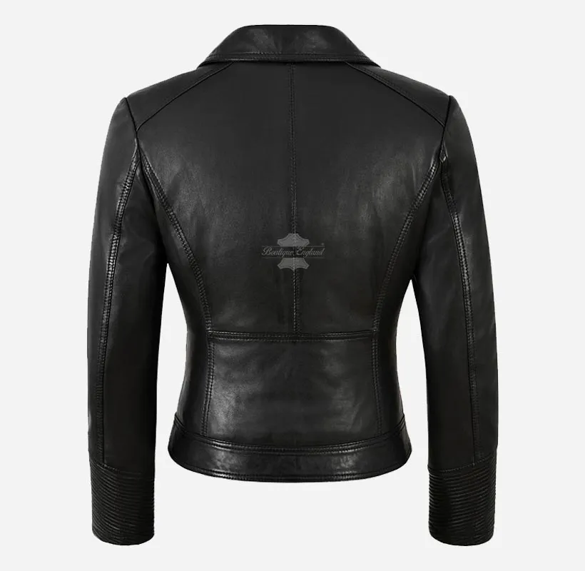 WESTWIND Black Leather Biker Jacket For Women Soft Real Leather