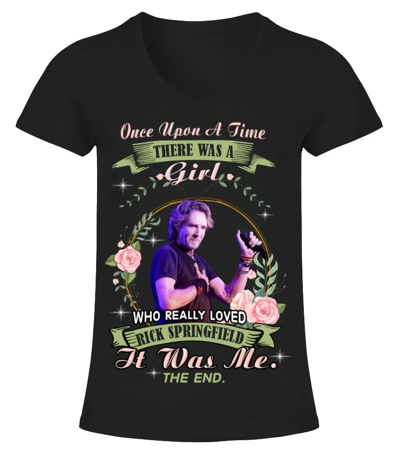 WHO REALLY LOVED RICK SPRINGFIELD Camiseta cuello pico Mujer