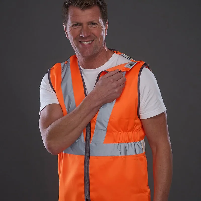 Yoko YK005 - Hi vis premier railway pull-apart waistcoat (HVW118) - Hi Vis Orange