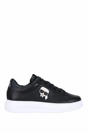 Zapatillas negras kapri mens con textura y logo karl de goma