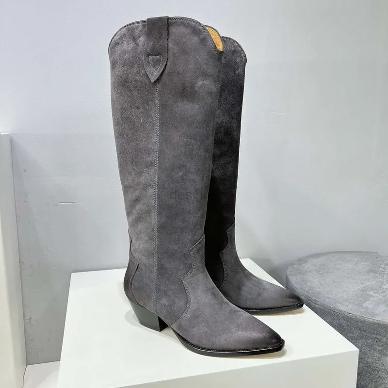 Zapatos de mujer Botas Isabel Denvee Marant Gamuza Hasta la rodilla Alta Moda Paris Botas Denvee perfectas Cuero genuino origina