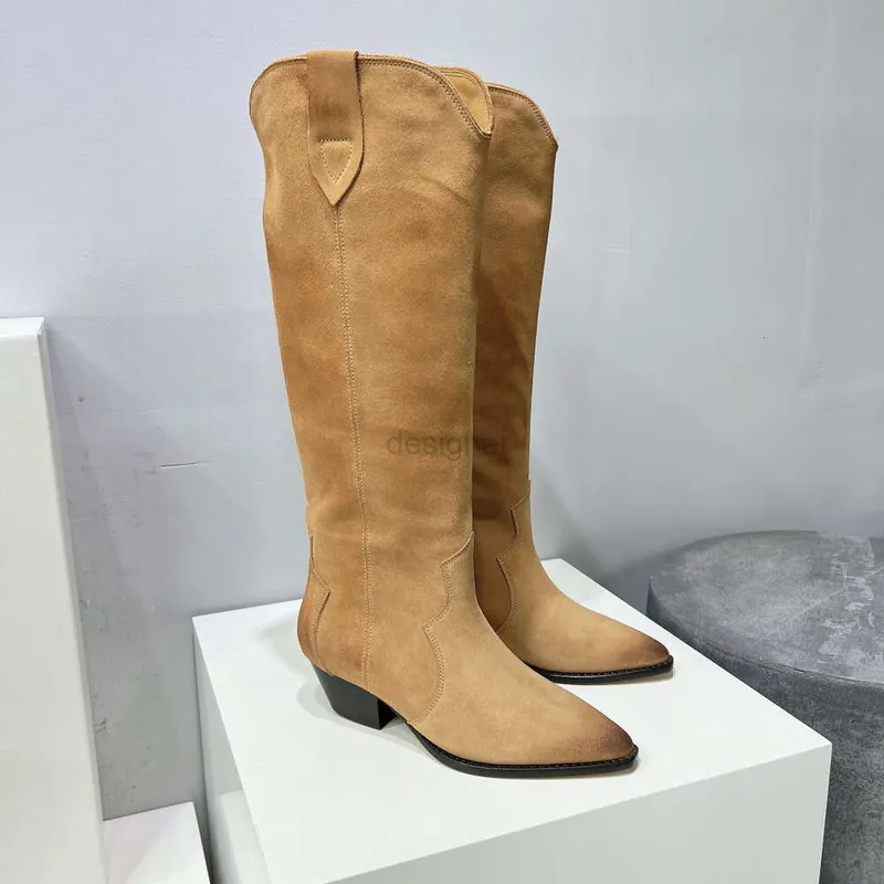 Zapatos de mujer Botas Isabel Denvee Marant Gamuza Hasta la rodilla Alta Moda Paris Botas Denvee perfectas Cuero genuino origina