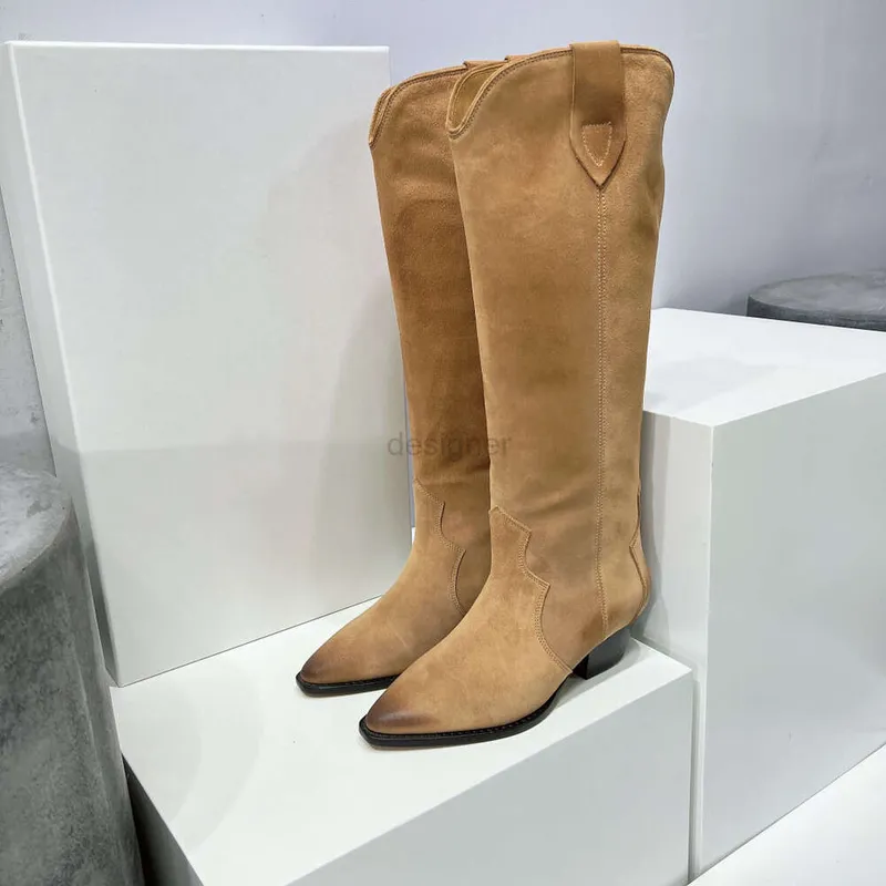 Zapatos de mujer Botas Isabel Denvee Marant Gamuza Hasta la rodilla Alta Moda Paris Botas Denvee perfectas Cuero genuino origina