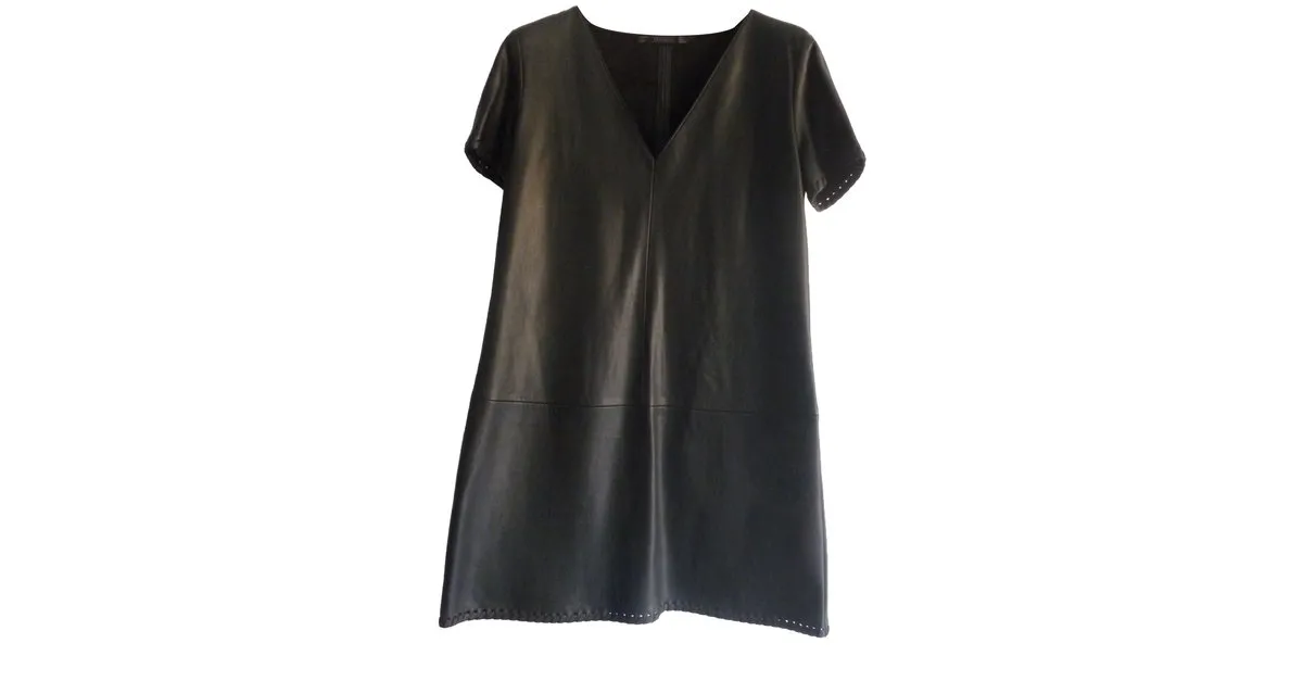 Zara Vestido de una forma Negro 