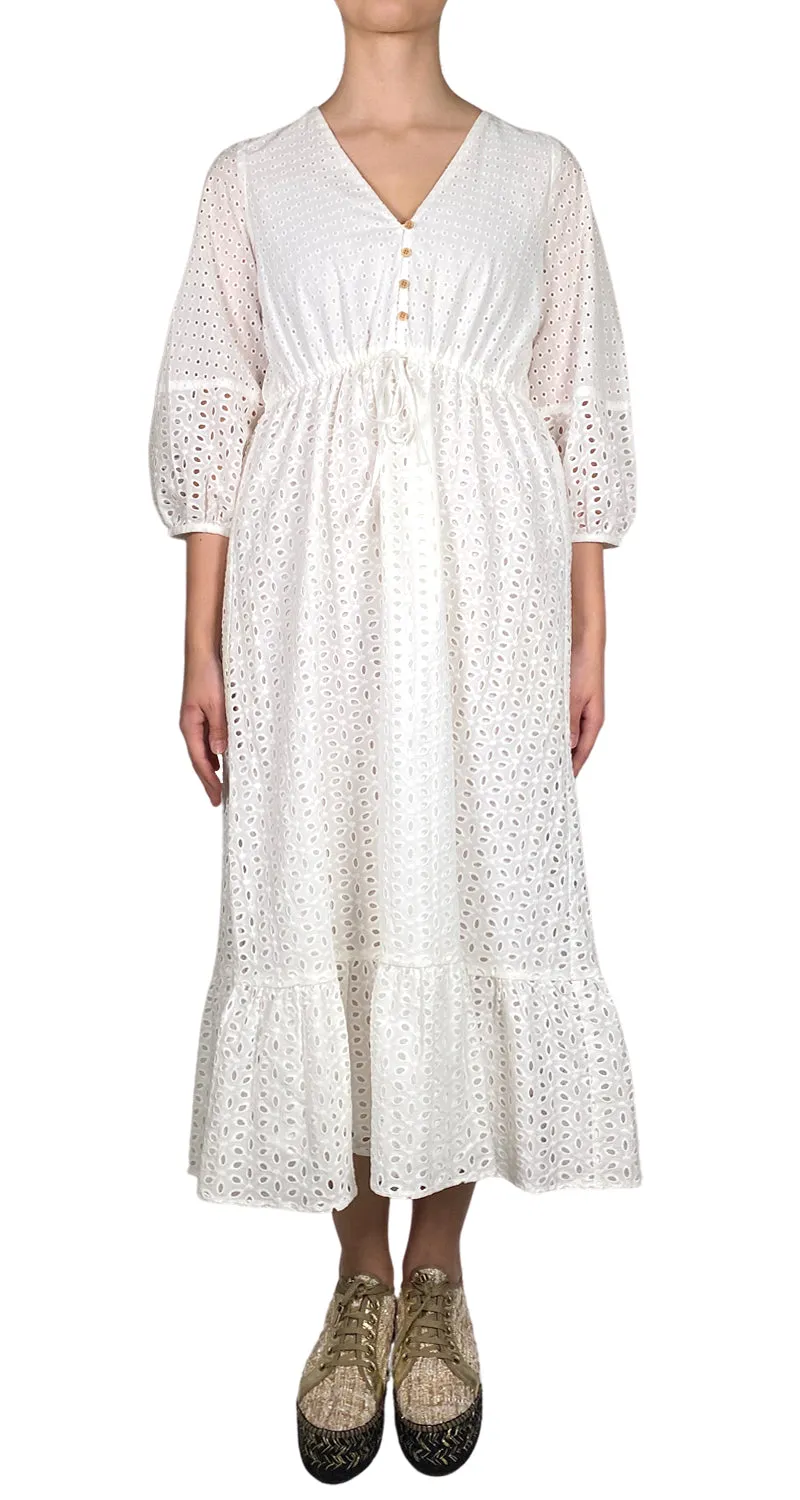 ZARA Vestido Guipur Blanco