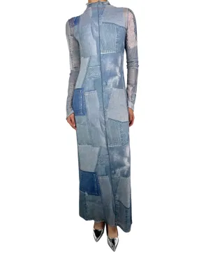 ZARA Vestido Malla Print Denim